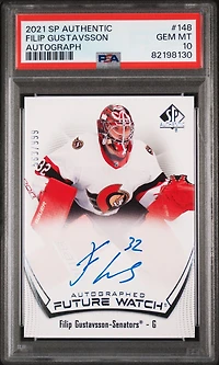 2021 Sp Authentic 148 Filip Gustavsson Autograph PSA 10