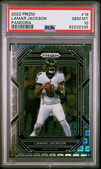 2022 Panini Prizm 19 Lamar Jackson Pandora PSA 10