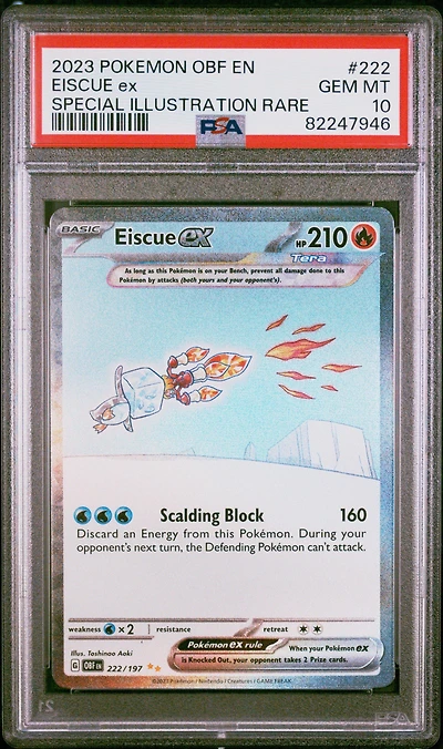 2023 Pokemon Obf En-obsidian Flames 222 Eiscue Ex PSA 10