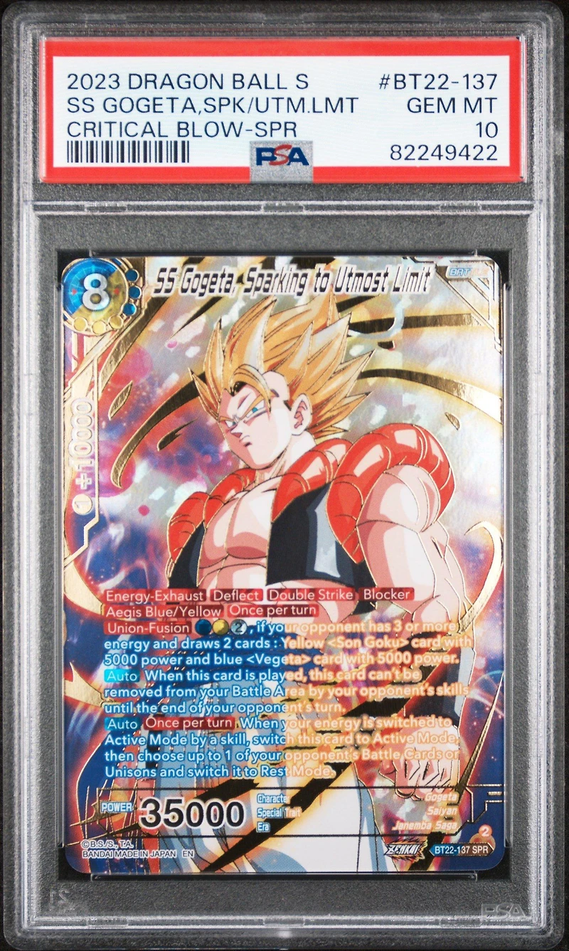 2023 Dragon Ball Super Card Game Series 22 Critical Blow Bt22-137 Ss Gogeta
