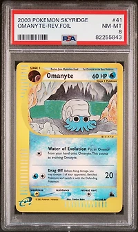 2003 Pokemon Skyridge 41 Omanyte-reverse Foil PSA 8