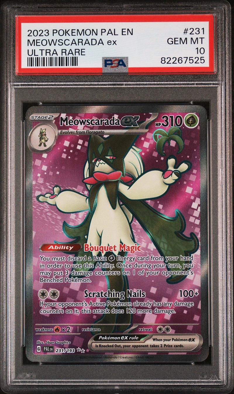2023 Pokemon Pal En-paldea Evolved 231 Meowscarada Ex Ultra Rare PSA 10
