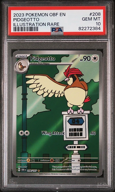 2023 Pokemon Obf En-obsidian Flames 208 Pidgeotto Illustration Rare PSA