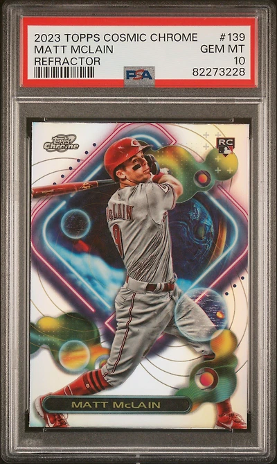 2023 Topps Cosmic Chrome 139 Matt Mclain Refractor PSA 10