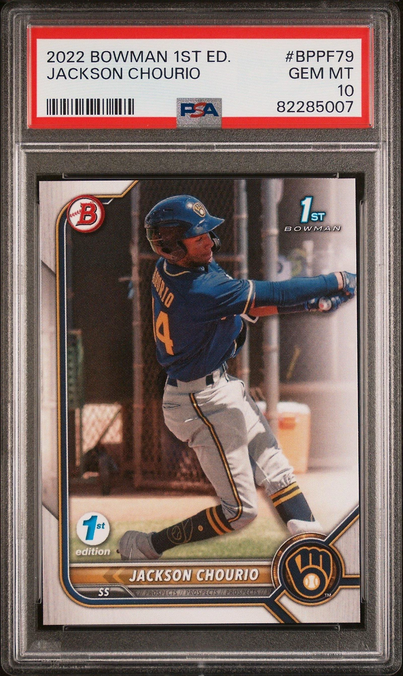 2022 Bowman 1st Edition Bppf79 Jackson Chourio PSA 10