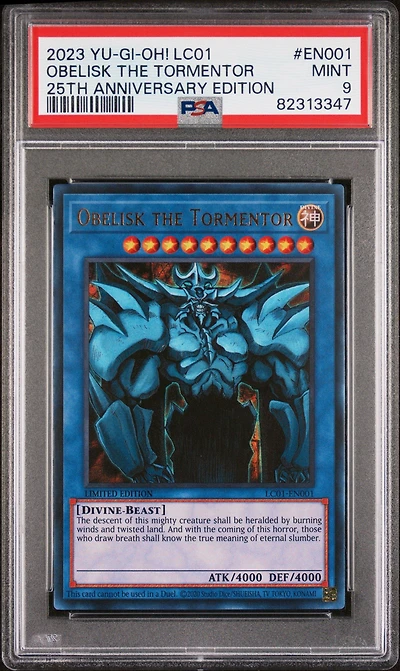 2023 Yu-gi-oh! Lc01-legendary Collection: 25th Anniversary Edition En001 Obelisk The Tormentor PSA 9