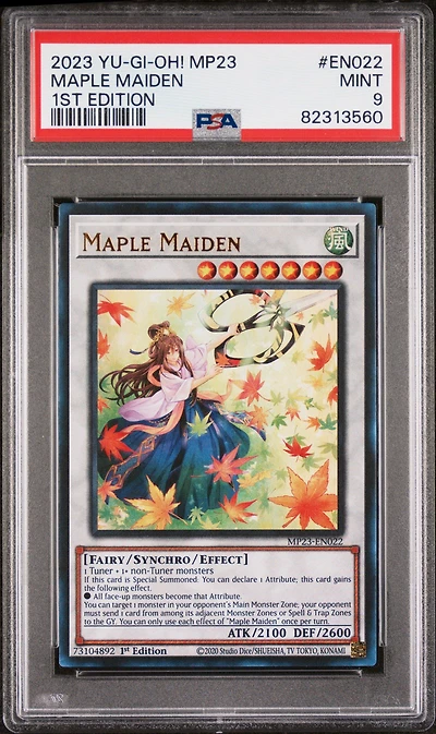 2023 Yu-gi-oh! Mp23-25th Anniversary Tin: Dueling Heroes Mega Pack En022 Maple Maiden 1st Edition PSA 9