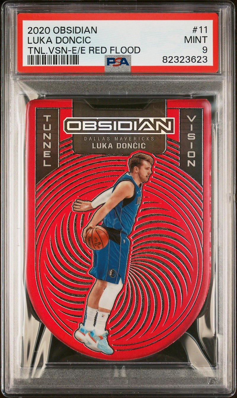 2020 Panini Obsidian Tunnel Vision 11 Luka Doncic Electric Etch Red Flood PSA 9
