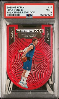 2020 Panini Obsidian Tunnel Vision 11 Luka Doncic Electric Etch Red Flood PSA 9