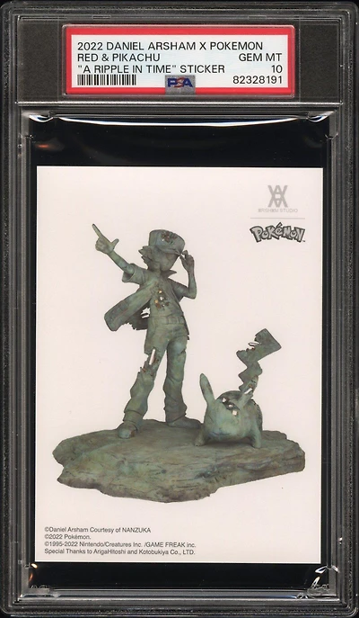 2022 Daniel Arsham X Pokemon "a Ripple In Time" Sticker null Red & Pikachu PSA 10