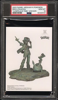 2022 Daniel Arsham X Pokemon "a Ripple In Time" Sticker null Red & Pikachu PSA 10