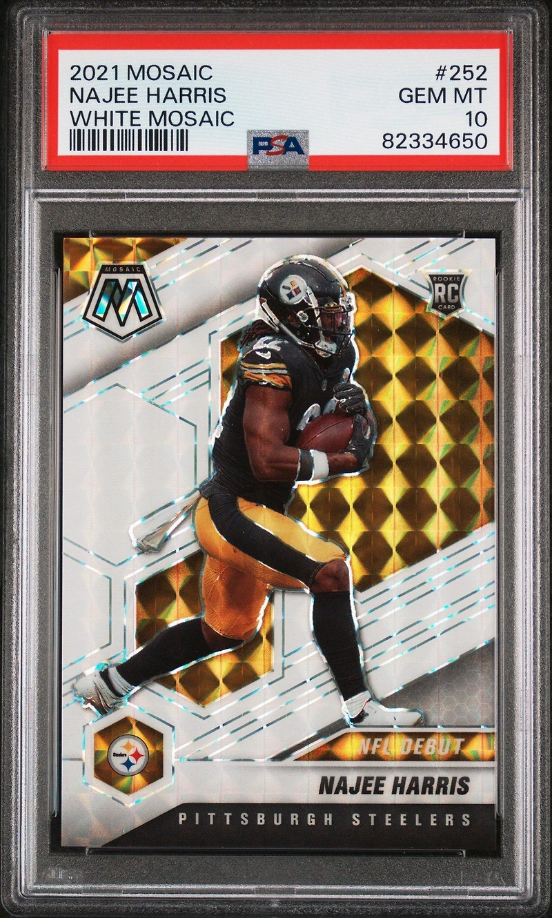 2021 Panini Mosaic 252 Najee Harris White Mosaic PSA 10