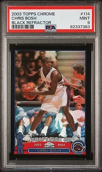 2003 Topps Chrome 114 Chris Bosh Black Refractor PSA 9