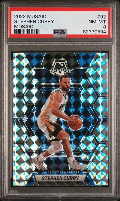2022 Panini Mosaic 92 Stephen Curry Mosaic PSA 8