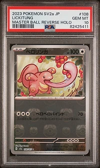 2023 Pokemon Japanese Sv2a-pokemon 151 108 Lickitung Master Ball Reverse Holo PSA 10