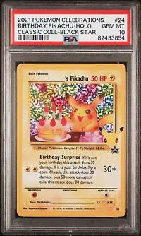2021 Pokemon Celebrations Classic Collection 24 Birthday Pikachu PSA 10