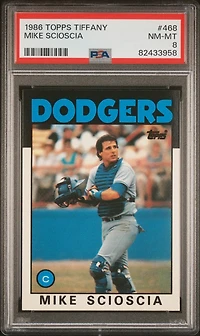 1986 Topps Tiffany 468 Mike Scioscia PSA 8