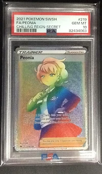 2021 Pokemon Sword & Shield Chilling Reign 219 Full Art/peonia Secret PSA