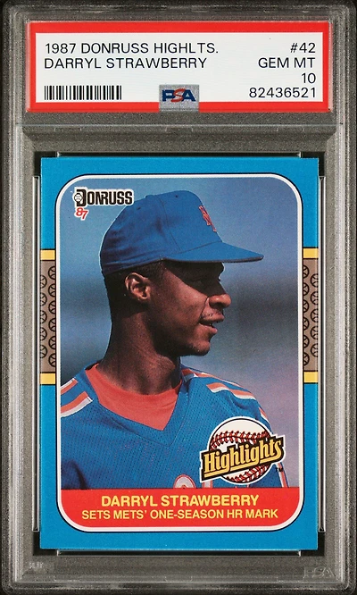 1987 Donruss Highlights 42 Darryl Strawberry PSA 10