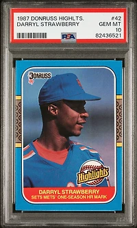 1987 Donruss Highlights 42 Darryl Strawberry PSA 10