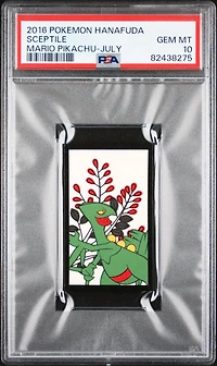 2016 Pokemon Hanafuda Mario Pikachu  Sceptile July PSA 10