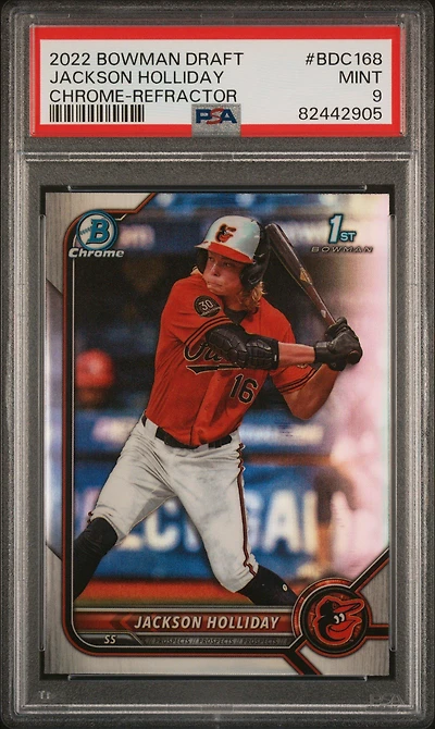 2022 Bowman Draft Bdc168 Jackson Holliday Chrome-refractor PSA