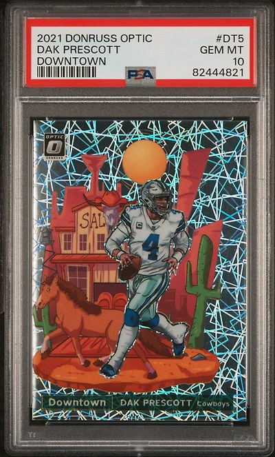 2021 Panini Donruss Optic Downtown Dt5 Dak Prescott PSA 10