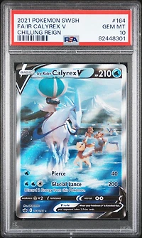 2021 Pokemon Sword & Shield Chilling Reign 164 Fa/ir Calyrex V PSA 10