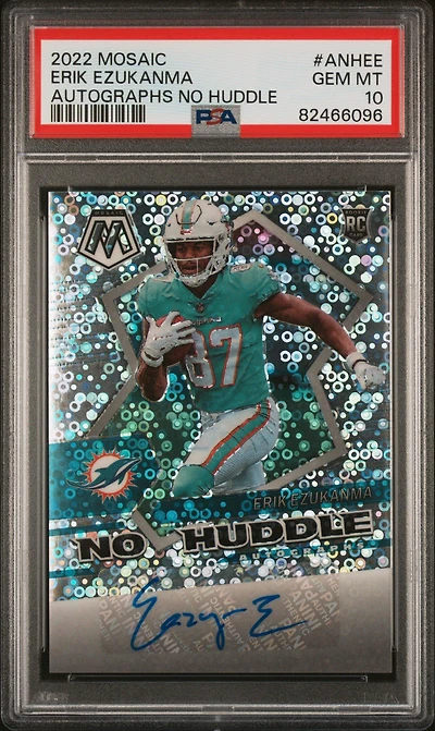 2022 Panini Mosaic Autographs No Huddle Anhee Erik Ezukanma PSA 10