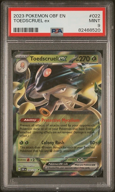 2023 Pokemon Obf En-obsidian Flames 022 Toedscruel Ex PSA 9