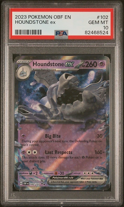 2023 Pokemon Obf En-obsidian Flames 102 Houndstone Ex PSA