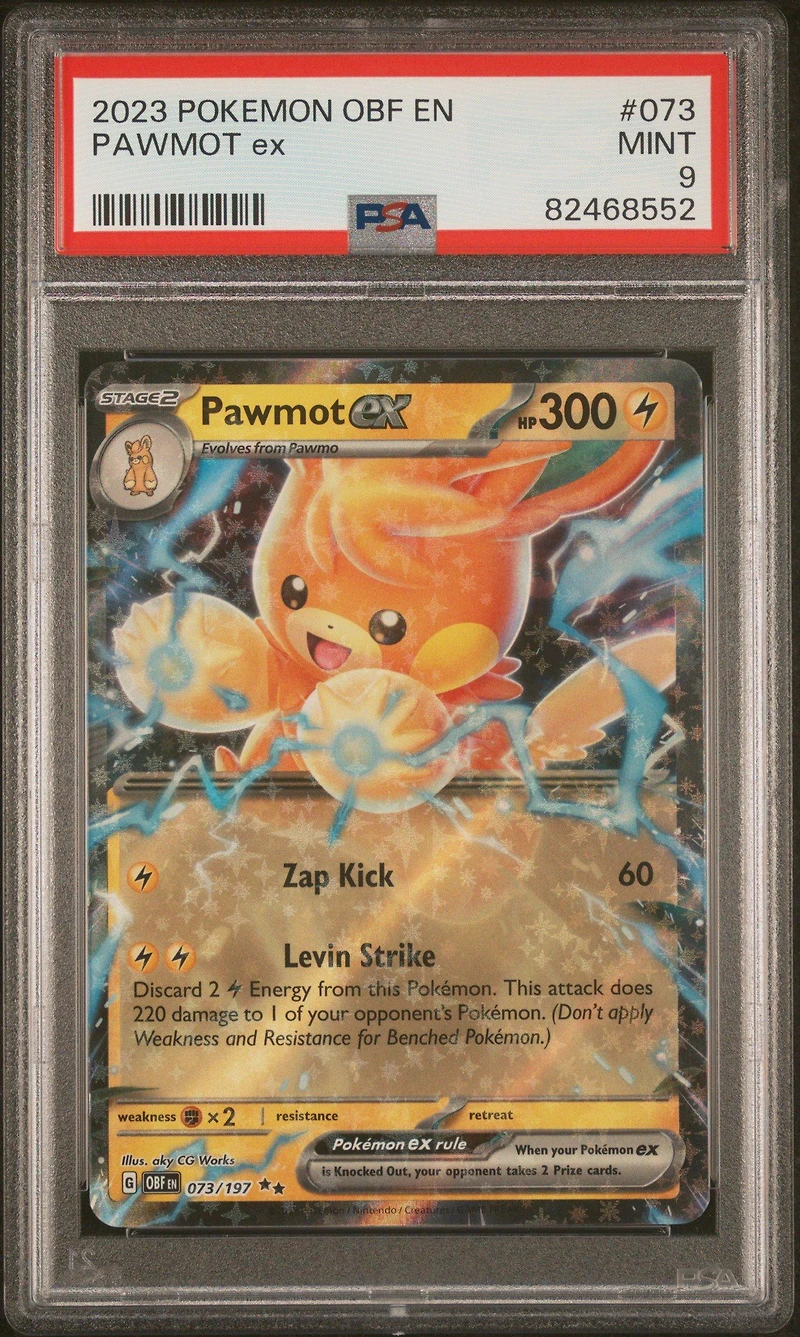 2023 Pokemon Obf En-obsidian Flames 073 Pawmot Ex PSA 9