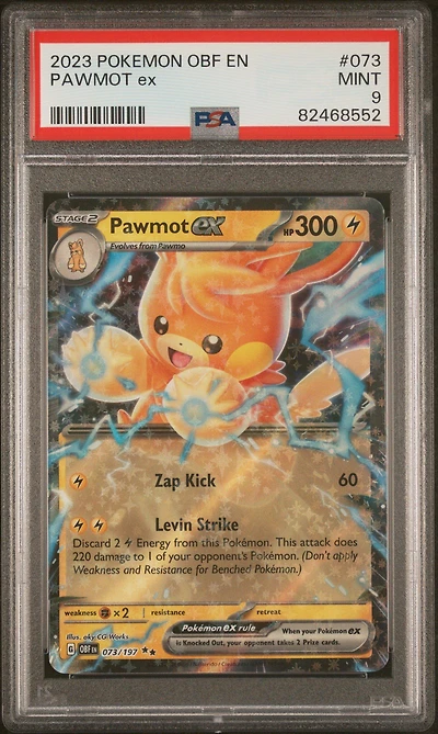 2023 Pokemon Obf En-obsidian Flames 073 Pawmot Ex PSA 9