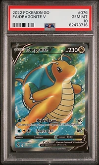 2022 Pokemon Go 076 Full Art/dragonite V PSA 10
