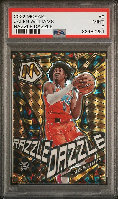 2022 Panini Mosaic Razzle Dazzle 9 Jalen Williams PSA 9