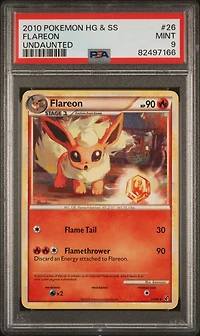 2010 Pokemon Heartgold & Soulsilver Undaunted 26 Flareon PSA 9