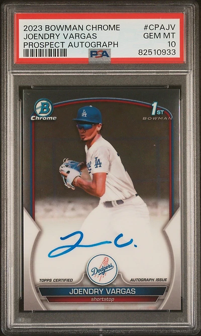 2023 Bowman Chrome Prospect Autographs Cpajv Joendry Vargas PSA 10