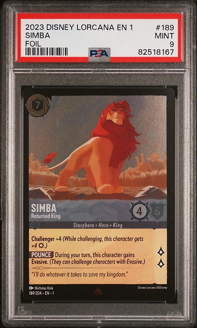 2023 Disney Lorcana En 1-the First Chapter Simba