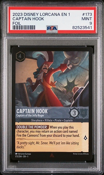 2023 Disney Lorcana En 1-the First Chapter 173 Captain Hook - Captain Of The Jolly Roger Foil PSA 9