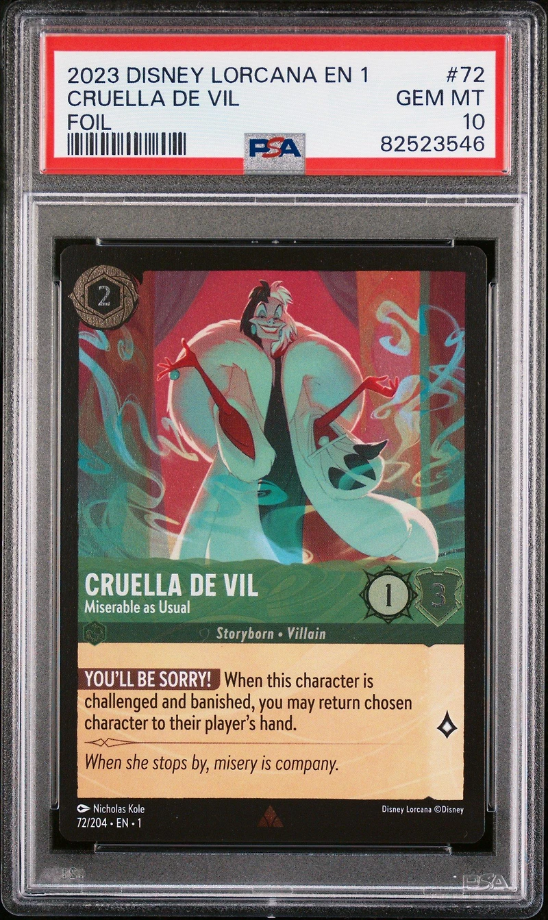 2023 Disney Lorcana En 1-the First Chapter 72 Cruella De Vil