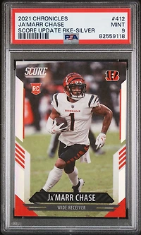 2021 Panini Chronicles Score Update Rookies 412 Ja'marr Chase Silver PSA 9