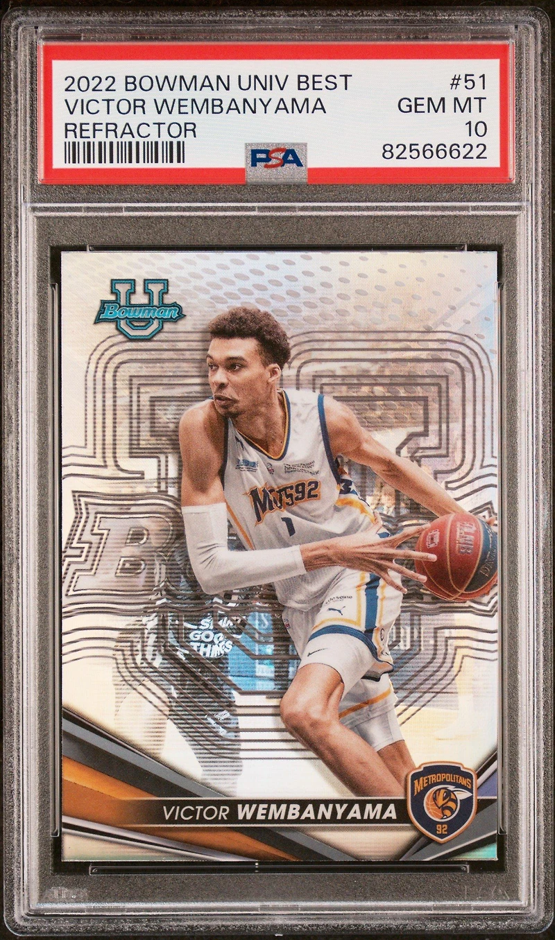 2022 Bowman University Best 51 Victor Wembanyama Refractor PSA