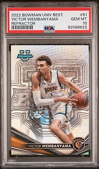 2022 Bowman University Best 51 Victor Wembanyama Refractor PSA