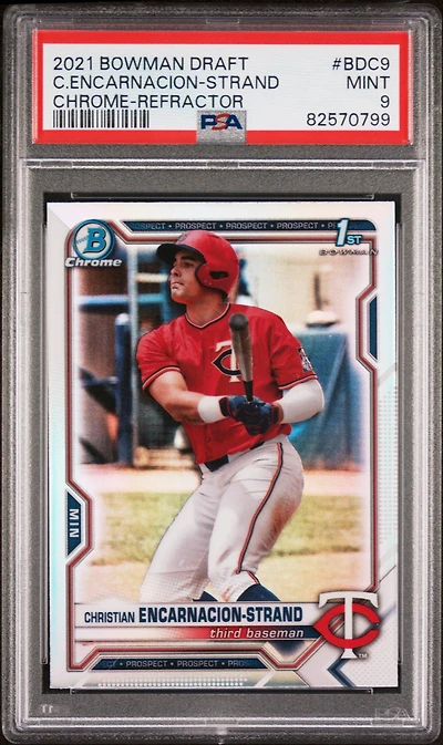 2021 Bowman Draft Bdc9 Christian Encarnacion-strand Chrome-refractor PSA 9