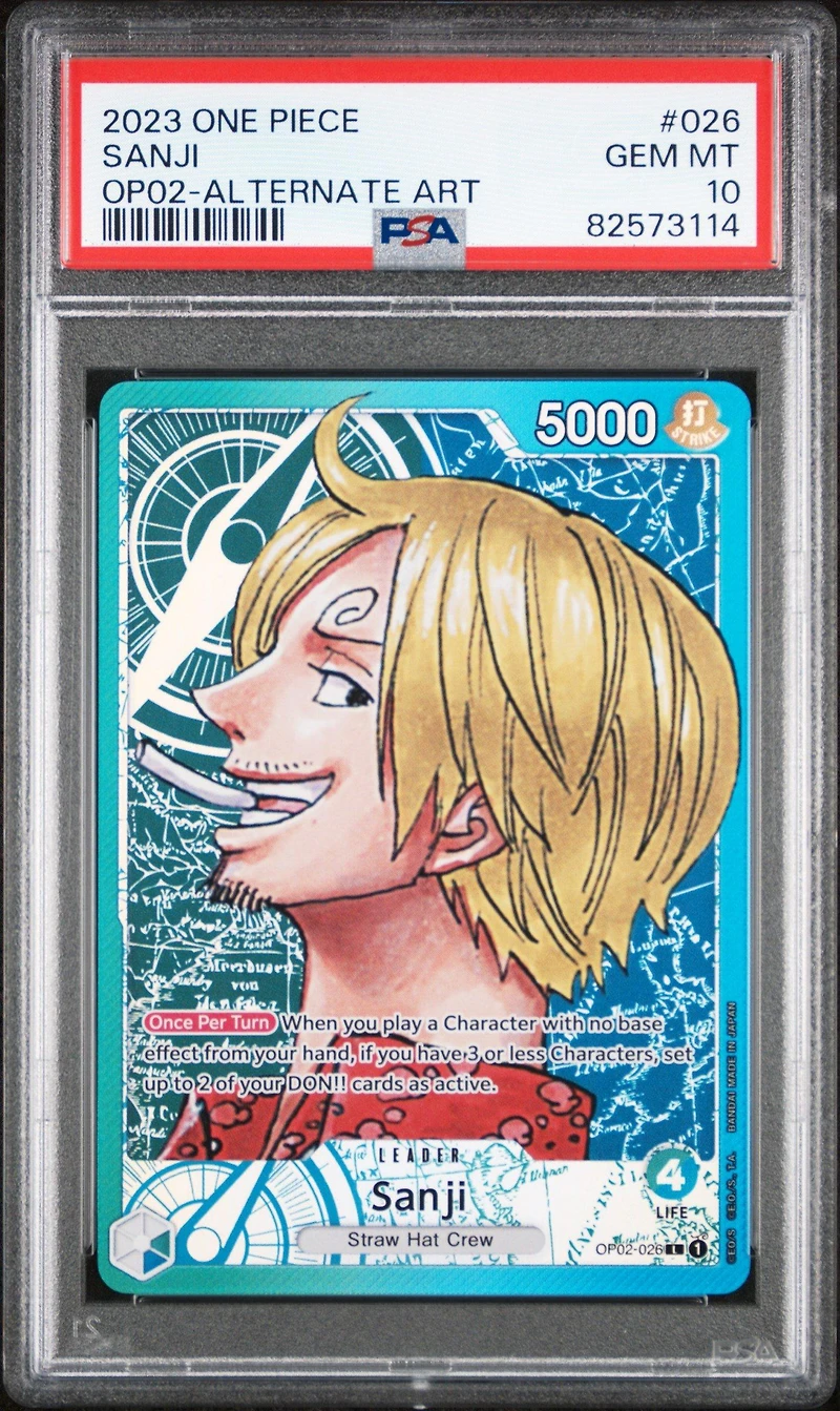 2023 One Piece Op02-paramount War 026 Sanji Alternate Art PSA 10