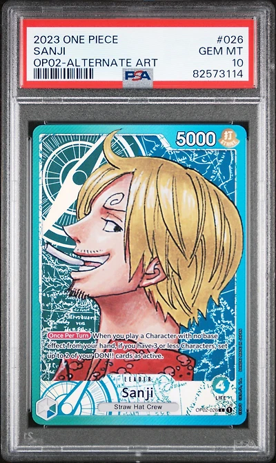 2023 One Piece Op02-paramount War 026 Sanji Alternate Art PSA 10
