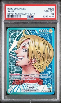 2023 One Piece Op02-paramount War 026 Sanji Alternate Art PSA 10
