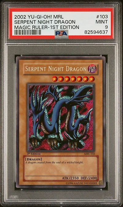 2002 Yu-gi-oh! Mrl-magic Ruler 103 Serpent Night Dragon 1st Edition PSA 9