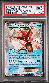 2016 Pokemon Xy Black Star Promo Xy106 Gyarados Ex Triple Power Tin PSA