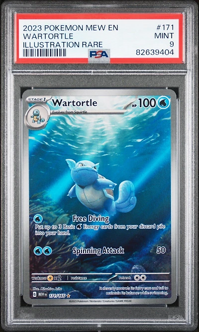 2023 Pokemon Mew En-151 171 Wartortle Illustration Rare PSA